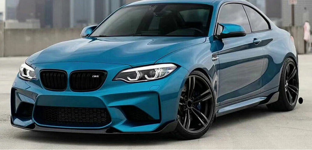 CS Style For 2016-2018 BMW F87 M2 Glossy Black Front Lip