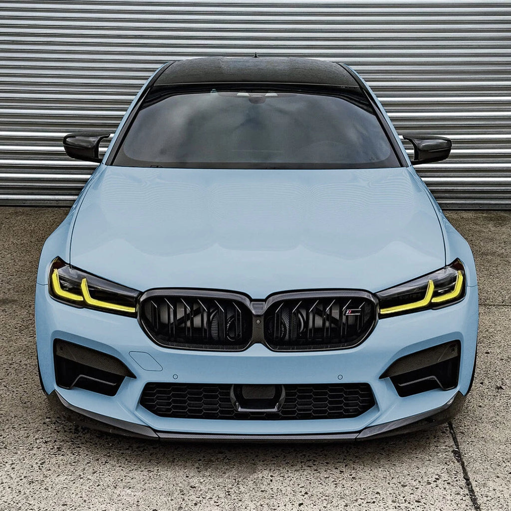 Gloss Black Front Bumper Lip Kit For 2021-2024 BMW F90 M5 LCI